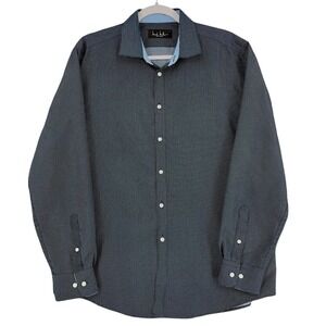 Nicole Miller New York Mens Long Sleeve Button Down Shirt‎ Polka Dot Size Large
